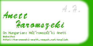 anett haromszeki business card